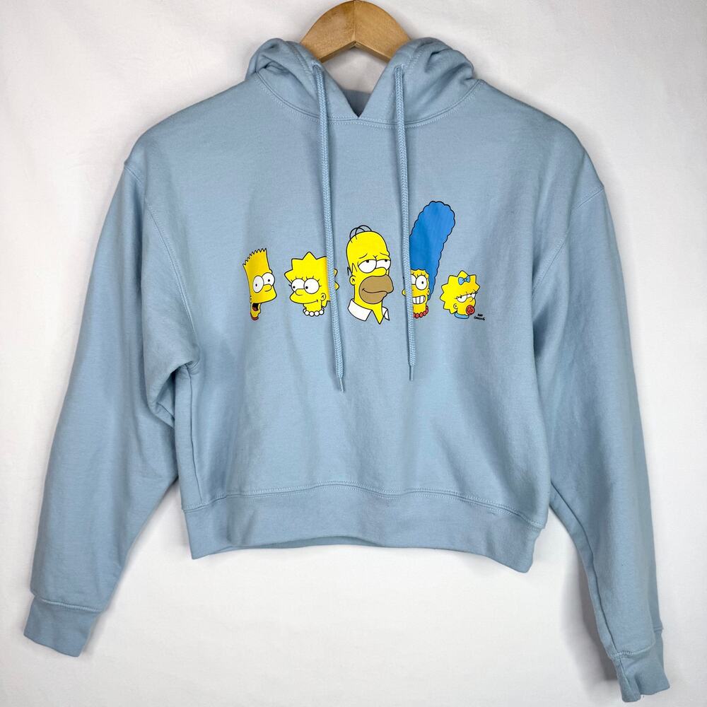The Simpsons Blue Cropped Hoodie Small